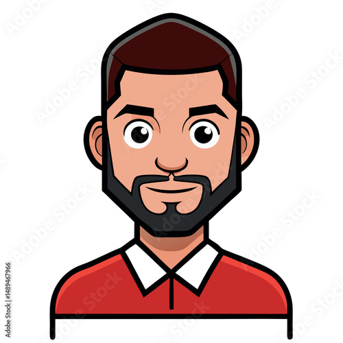Vector illustration of a middle-aged man with a beard