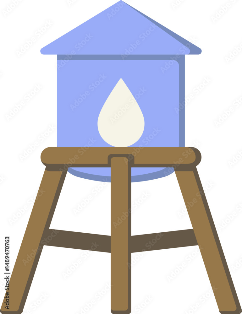 Water Tower Flat Icon Water Tower Flat Icon