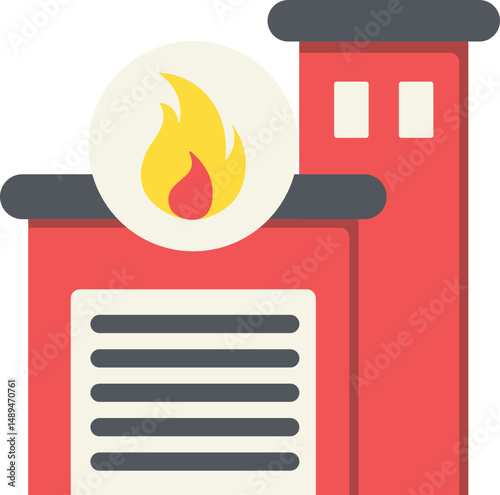 Fire Station Flat Icon
