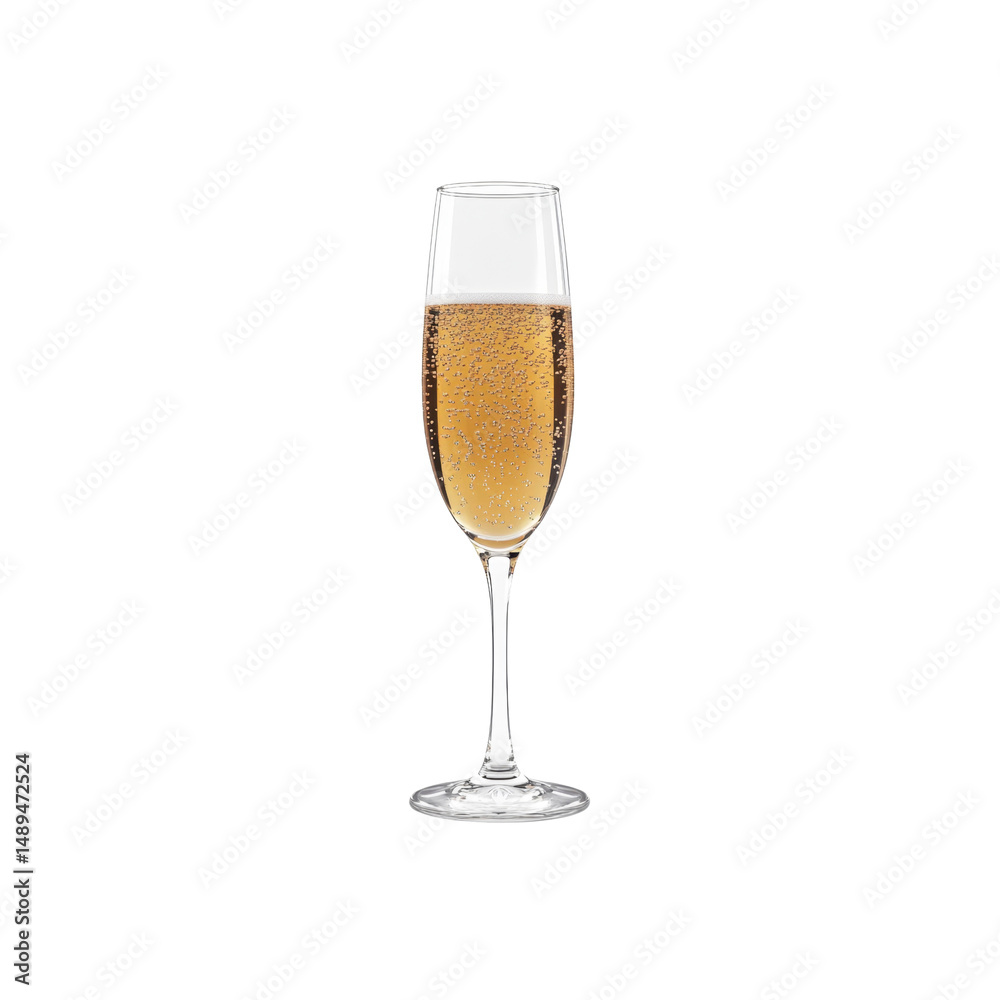 Sparkling Champagne in Elegant Flute Glass Sparkling Champagne in Elegant Flute Glass