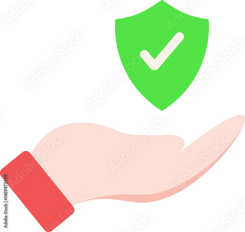 Insurance Hand Flat Icon