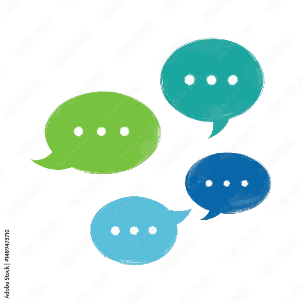 Colorful Speech Bubbles in Conversation Colorful Speech Bubbles in Conversation