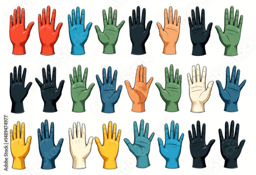 Diverse Hands in Various Colors and Styles