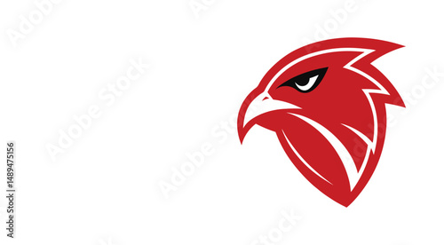 Flat Style Hawk Head Logo Front Facing