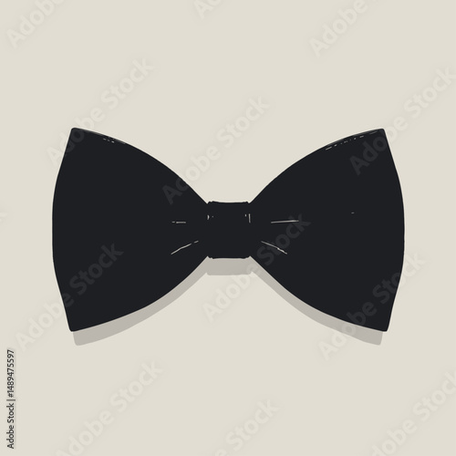 Elegant Black Bowtie on Plain Background