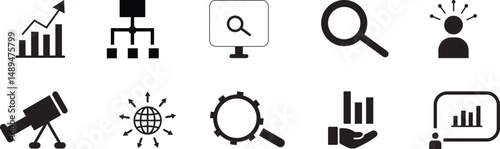 Business Strategy and Analysis Icon Set