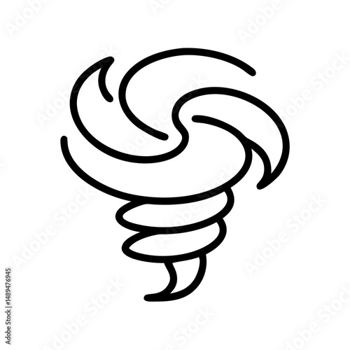 Twister icon depicting a swirling cyclone in minimalist design  