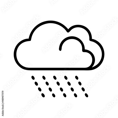 Cloud with rain illustration representing Natural and Weather Phenomena  
