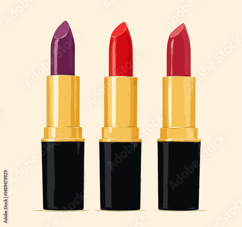 Luxurious Lipsticks in Gold and Black Tubes