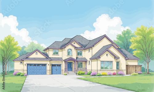 Luxurious Dream Home in Serene Springtime Setting