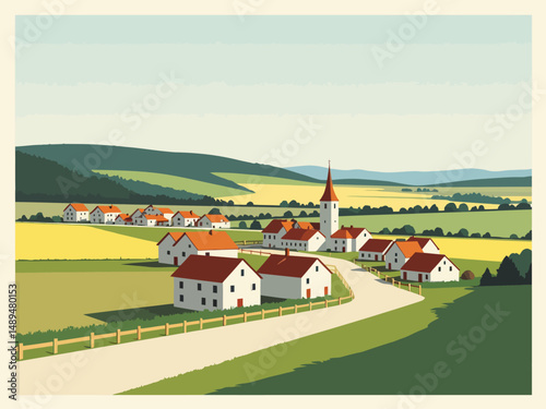German travel poster, featuring the allgau region, soft pastels colors, classic look 