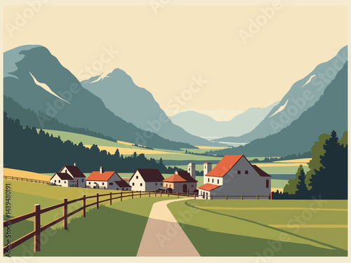 German travel poster, featuring the allgau region, soft pastels colors, classic look 