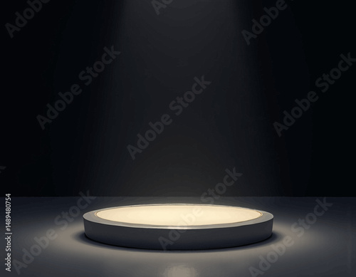 Minimalist Light Podium on Dark Background