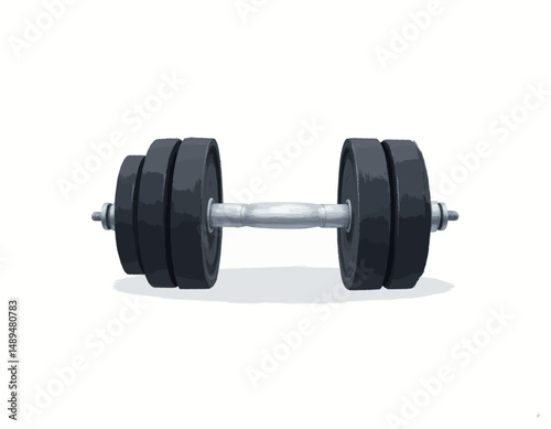 Minimalistic Dumbbell Workout Equipment on White Background