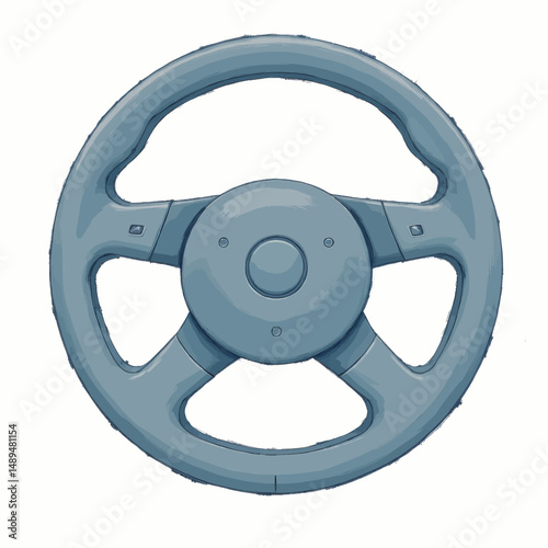 Modern Blue Steering Wheel with Ergonomic Design