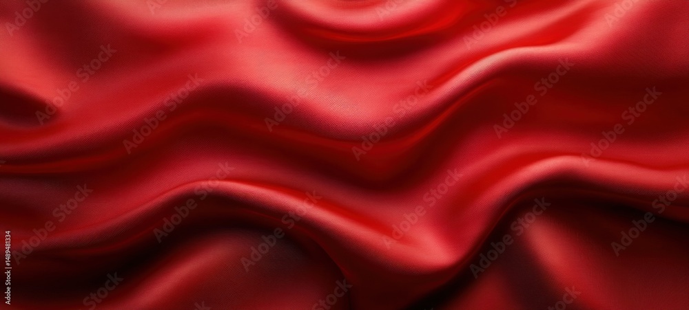 Obraz premium Smooth flowing red silk fabric with soft folds and elegant texture, creating a luxurious and sensual atmosphere