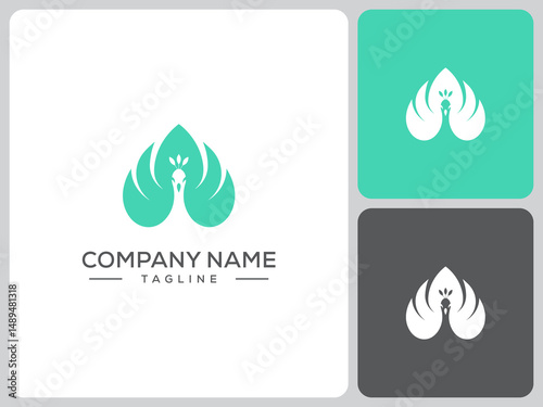 vector logo peacock. logo design
