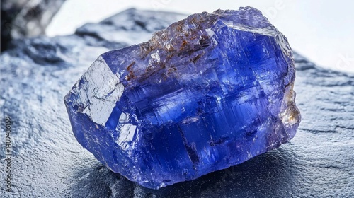 Close-up of rough tanzanite highlighting its unique characteristics.