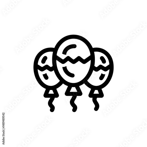 Party balloons float celebrating occasion icon graphic line