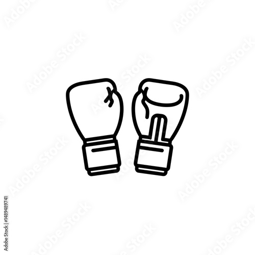 Pair boxing gloves ready isolated sport equipment outline