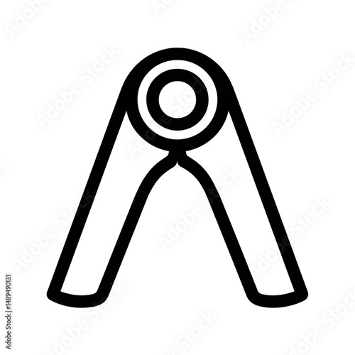 Hand gripper squeezes during strength training exercise vector simple graphic