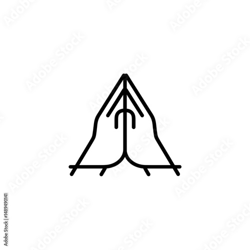 Praying palms express hope on plain backdrop isolated