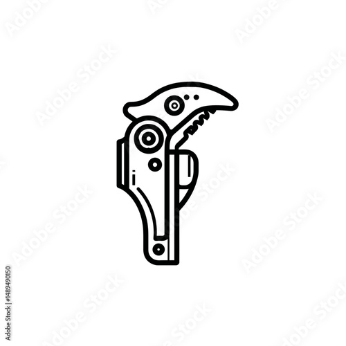 Pruning shears cuts branch gardening isolated white stock illustration