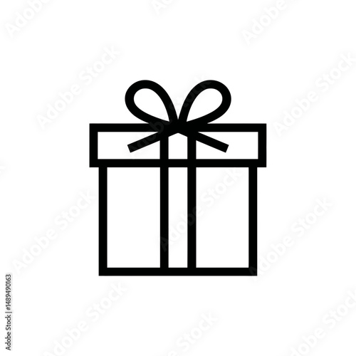 Simple gift icon present holiday minimal white backdrop graphic