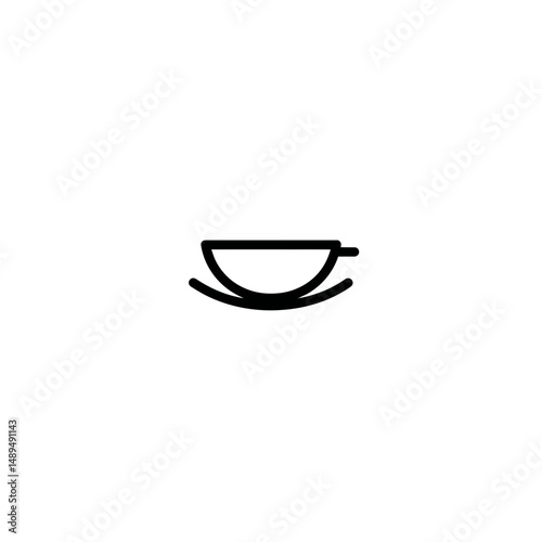 Minimalist teacup rests silently over saucer design on white