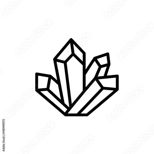 Crystal formation displays mineralogy in white background minimalism