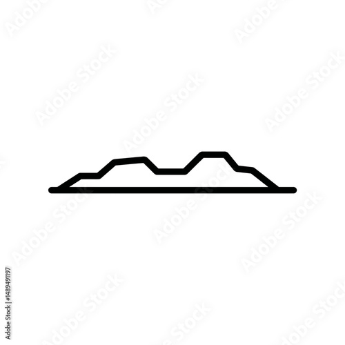 Mountain range outline displays horizon simple graphic icon