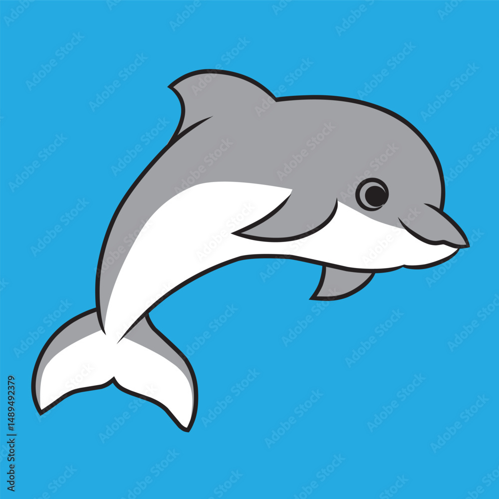 Obraz premium Dolphin vector illustration logo design, created to use commercial purpose. 