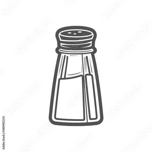 Saltcellar outline dispenses seasoning indoor dining simple illustration detail