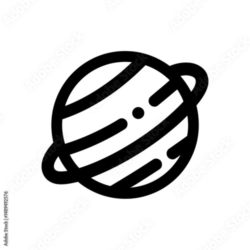 Stripped planet orbits around sun in astronomical illustration