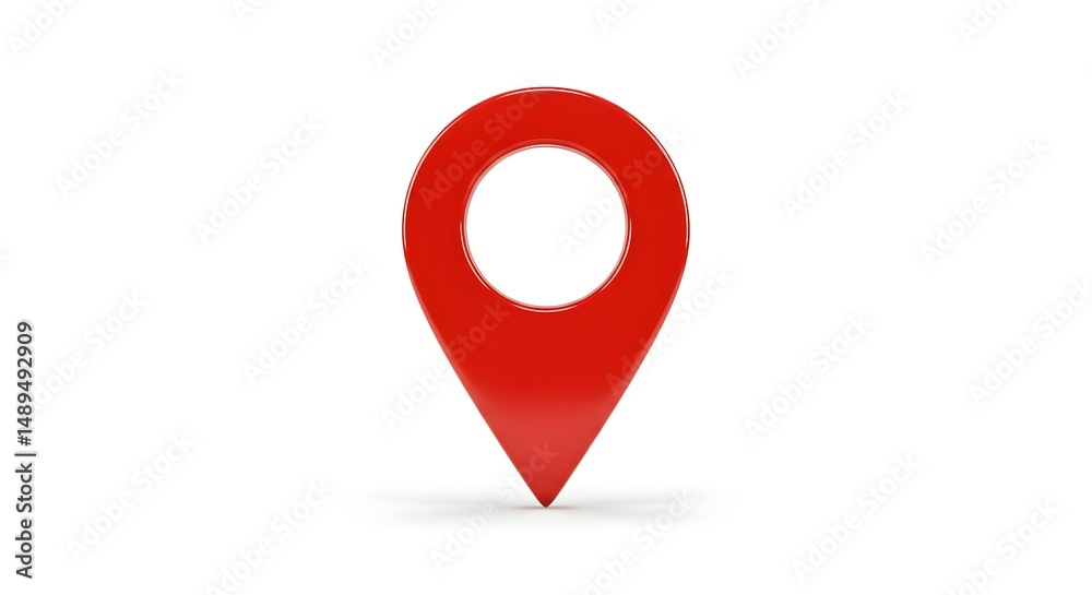 Fototapeta premium Isolated Red Location Pin on White Background High Quality Image