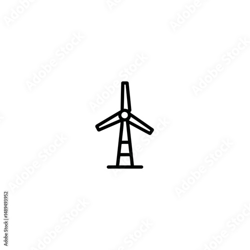 Wind turbine generates electricity modern windfarm clean outline