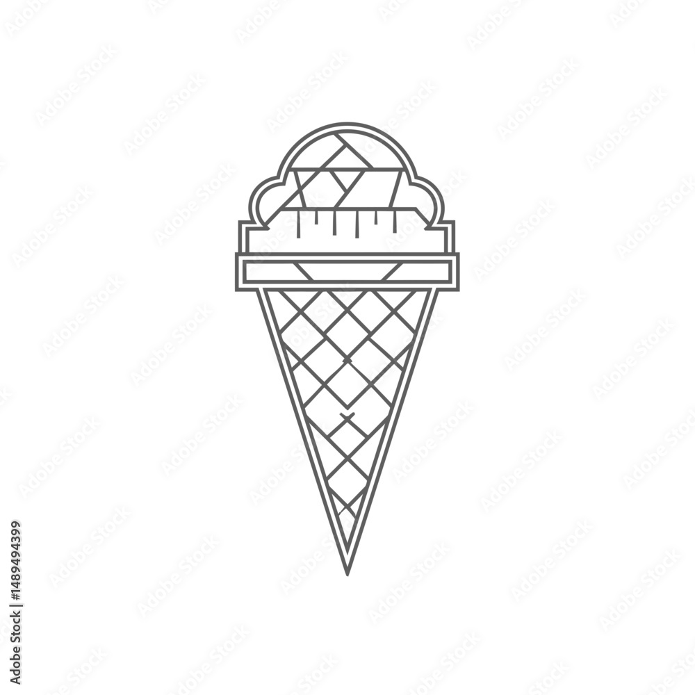Line icecream design displays summer treat graphic template simple Line icecream design displays summer treat graphic template simple