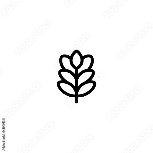 Wheat icon displays stalk simple backdrop agriculture