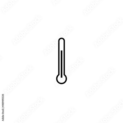 Black thermometer measures temperature on white background isolated