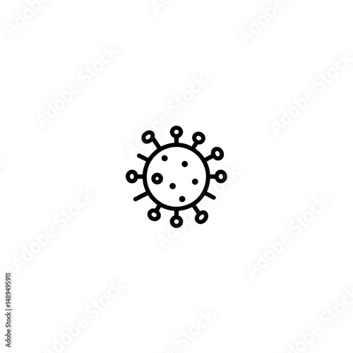 Microbe outline spreads inside minimal white space background disease