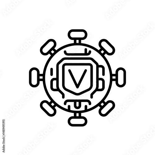 Virus graphics protect against infections microscopic outline
