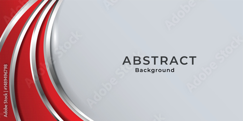 Abstract silver red background with curve. Vector illustration