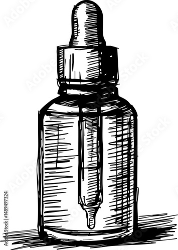 Essential oil dropper bottle aromatherapy product photography studio setting close-up view wellness concept
