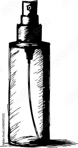 Refresh your senses aromatic spray bottle home ink illustration minimalist close-up fragrance concept for seo impact