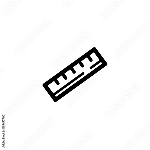 Black ruler outlines indicate measuring lengths horizontally isolated