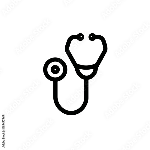 Minimalist stethoscope examines patients health check white background diagnostic