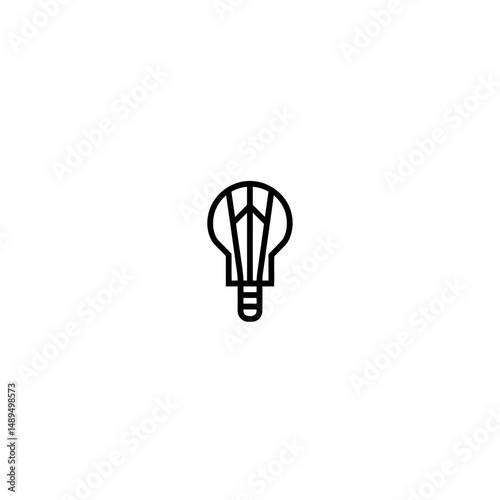 Minimalist bulb illuminates idea on blank background simplicity