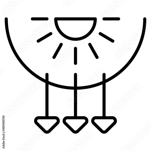 Ultraviolet Rays Icon Outline