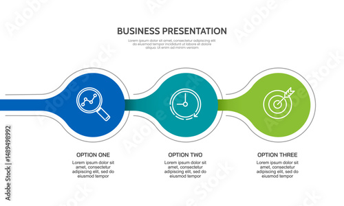 3 Steps Forward Circle Infographic. Presentation, Plan, Information and Strategy. Vector illustration.