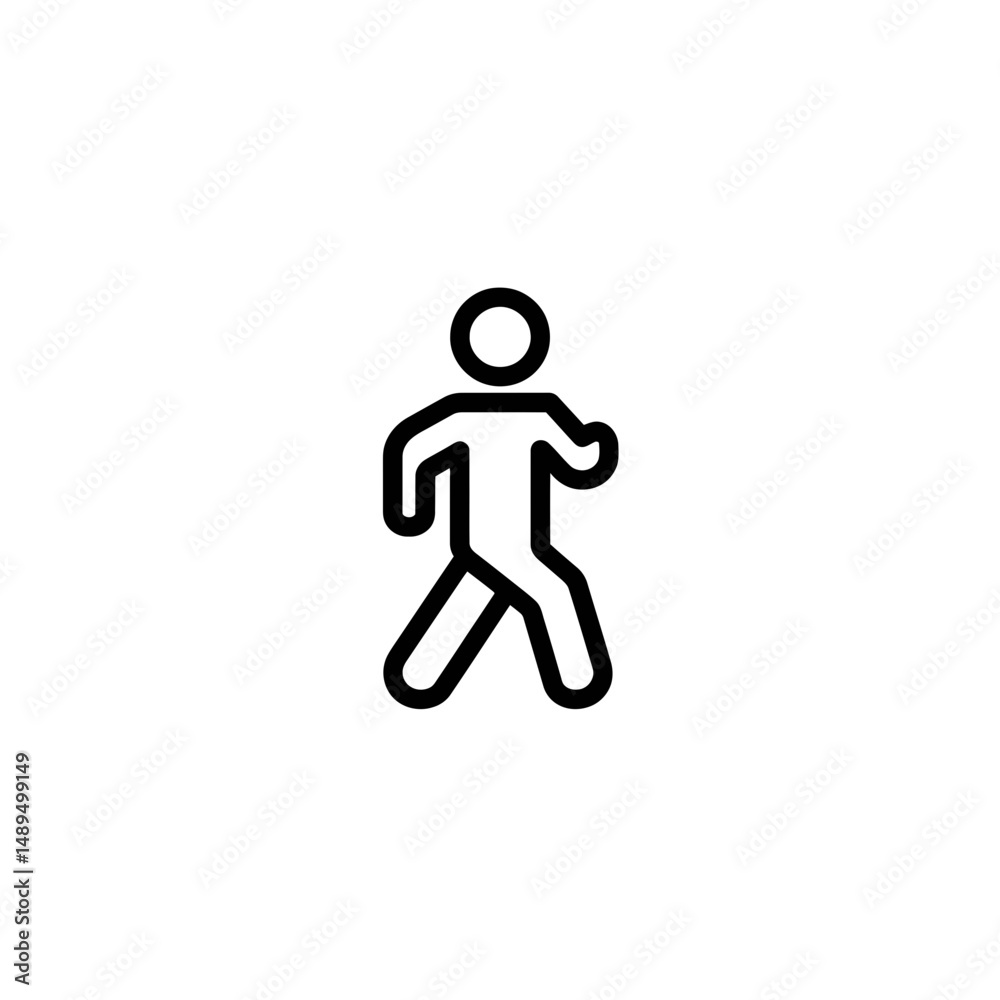 Human figure walks forward plain backdrop simple icon graphic Human figure walks forward plain backdrop simple icon graphic